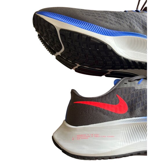 Nike Air Zoom Pegasus 37 Running Shoes Size 10 Grey/Blue/Red Breathable Mesh - Picture 13 of 13